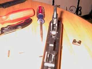 Interior view of the trigger assembly
