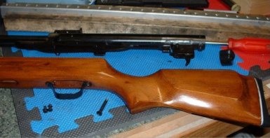 Stock removed from the receiver
