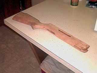 Stock sanded down to bare wood